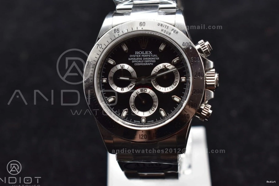 Daytona Dial Edition Clean SS Black 116520 SA4130 904L V2 and Bracelet Case 1:1 Best 0417